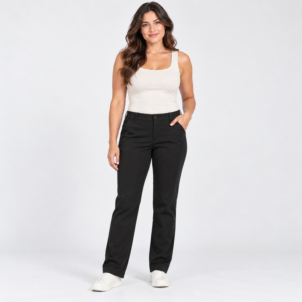 Duluth Trading Co Noga Classic Black Straight Leg Pants 16 x 33 Pintuck Stretch